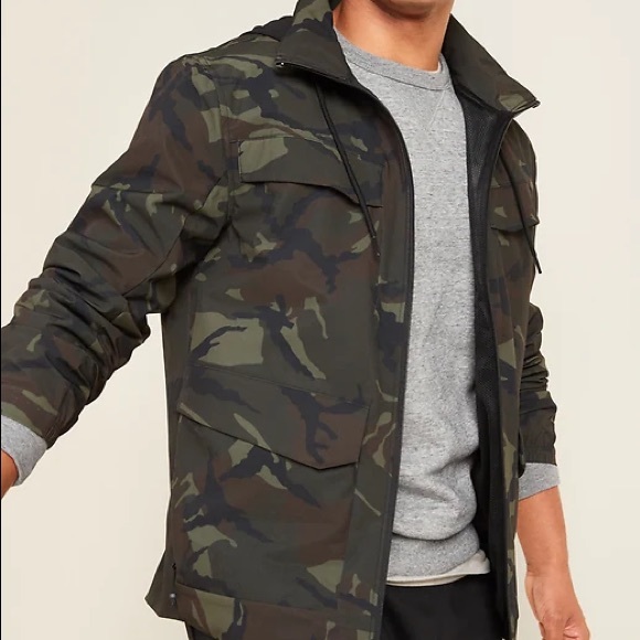 Camo Jacket Water Resistant Utility Jacket Old Navy GoH20 - Picture 2 of 8